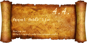 Appel Adélia névjegykártya
